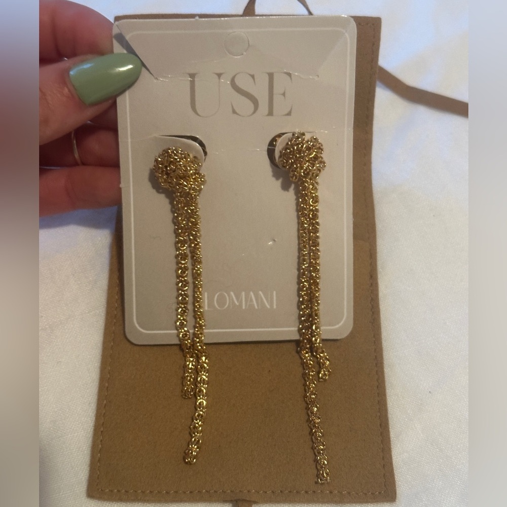 Gold chain earrings -NWT - GIFT